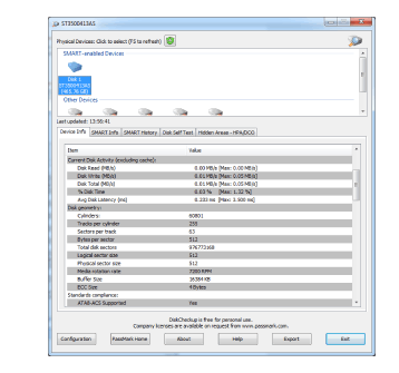kaskade modul Bore PassMark DiskCheckup - SMART hard drive monitoring utility