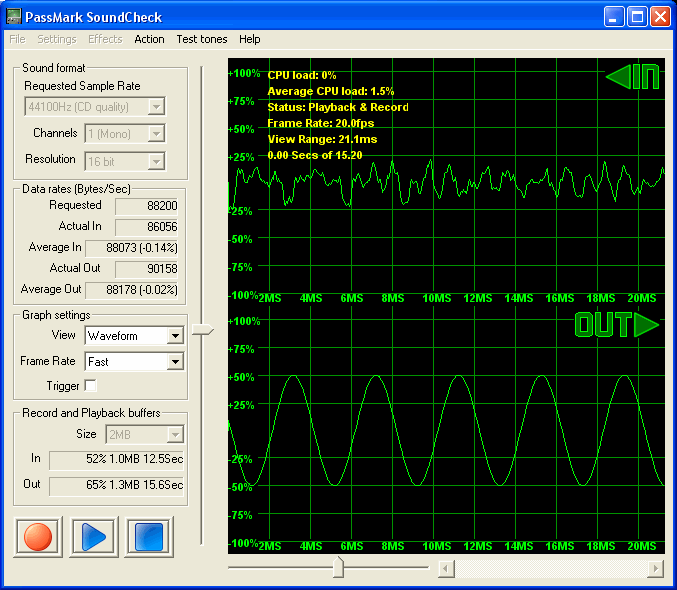 audio loopback testing